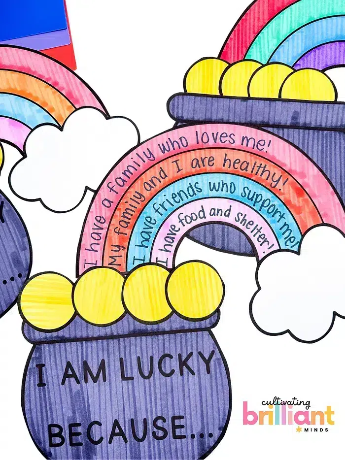 a photo of a pot of gold and rainbow craft