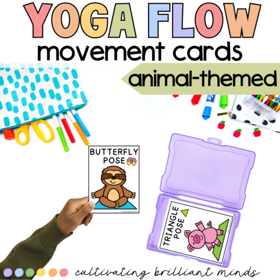 Animal themed yoga movement cards