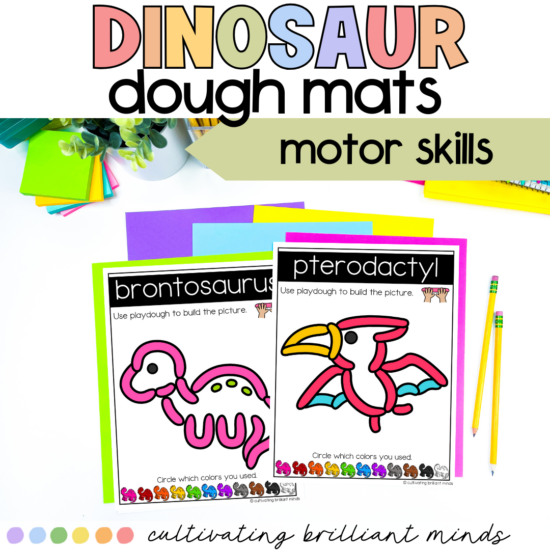 Dinosaur play dough mats