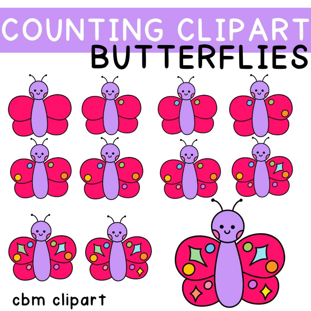 Butterfly counting clipart