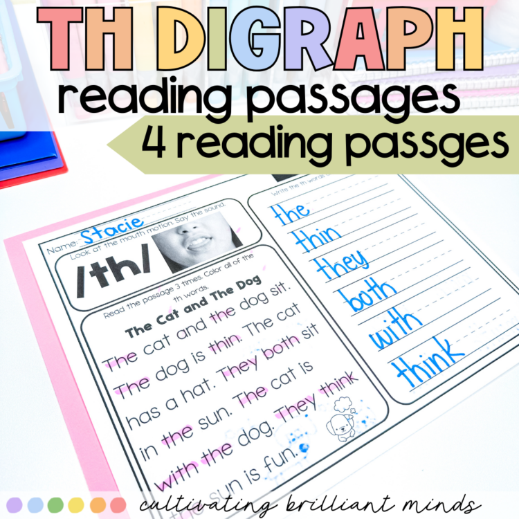 Digraph TH Reading Passages Decodable Passages with Comprehension ...