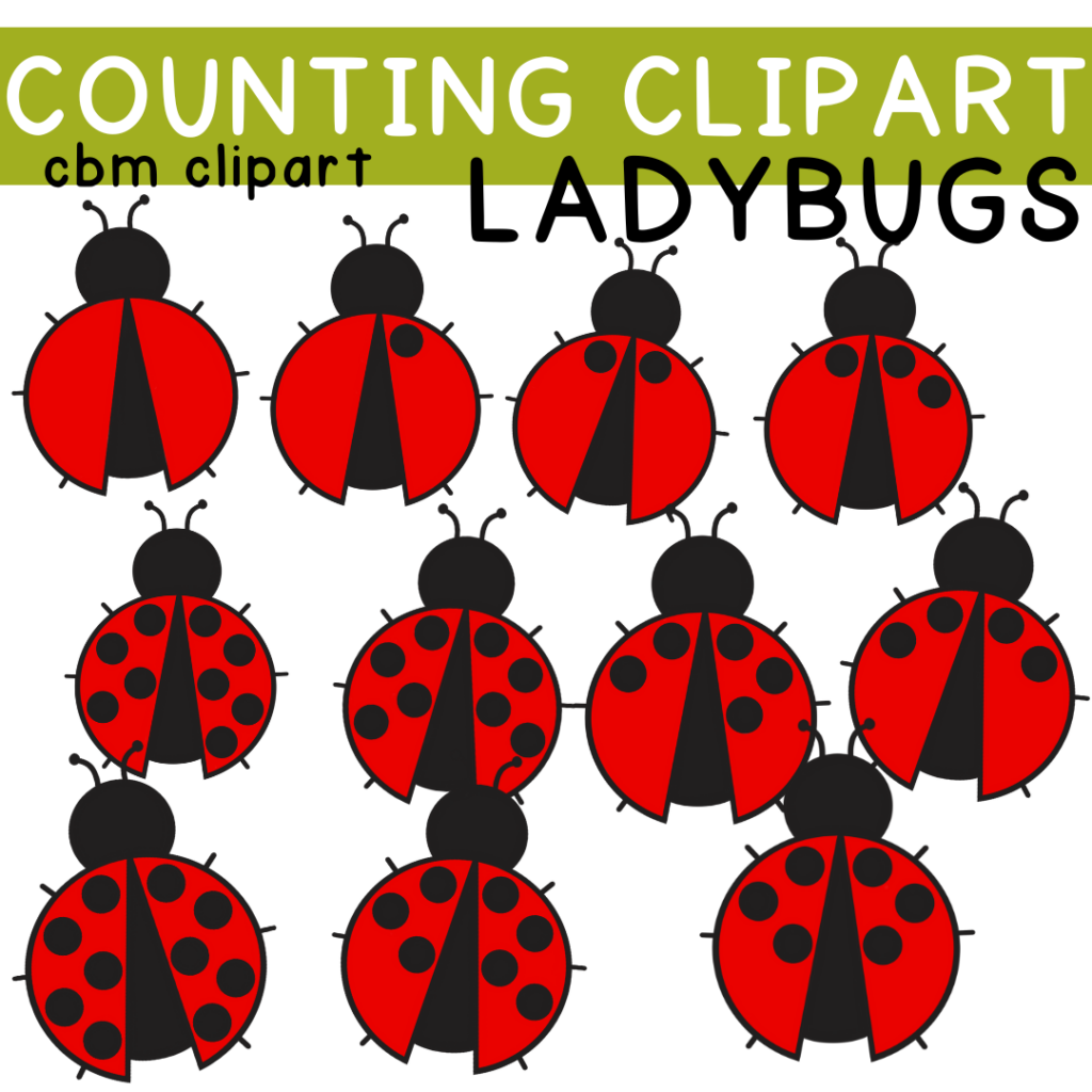 Ladybug counting clipart