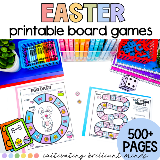 1 - Cultivating Brilliant Minds Easter printable board games