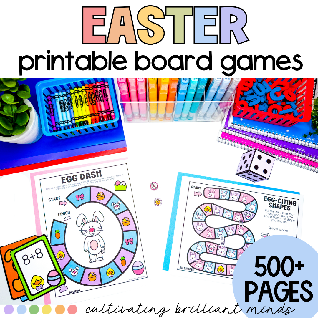 1 - Cultivating Brilliant Minds Easter printable board games