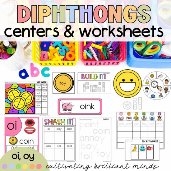 Diphthongs OI and OY Phonics Centers