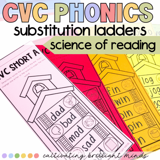 CVC phonics substitution ladders