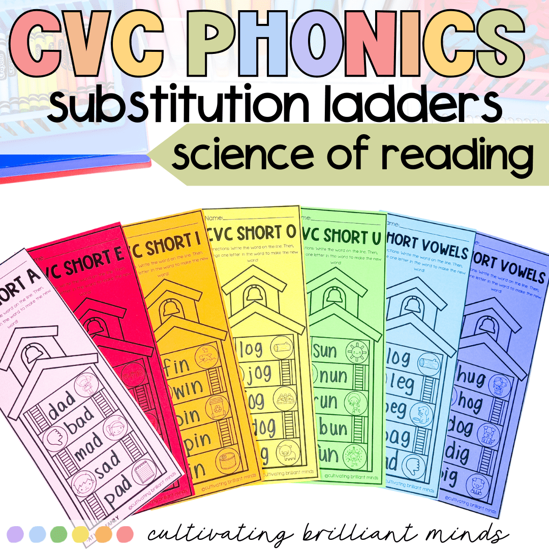 2 - Cultivating Brilliant Minds CVC phonics substitution ladders
