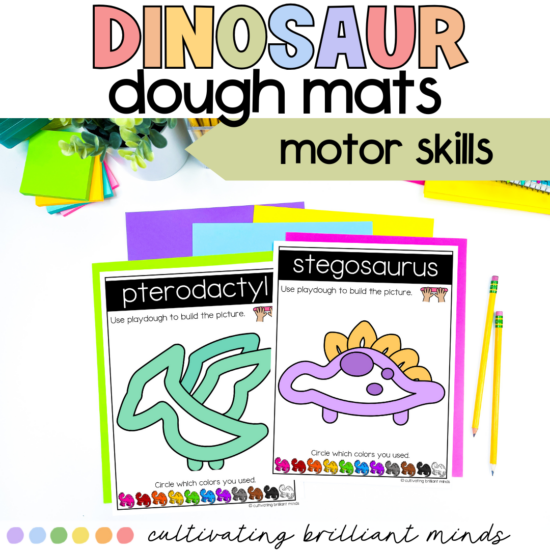 Dinosaur play dough mats
