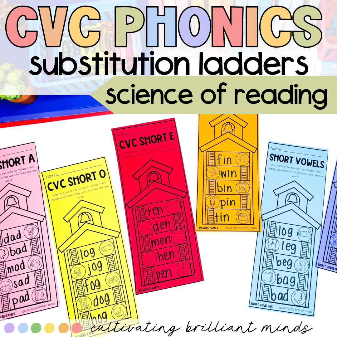 3 - Cultivating Brilliant Minds CVC phonics substitution ladders