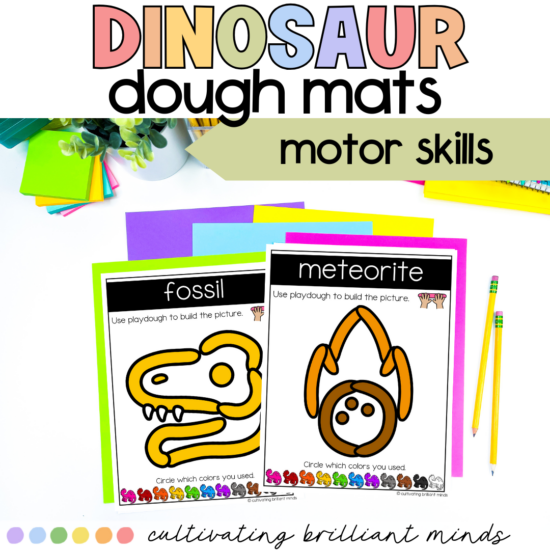 Dinosaur play dough mats