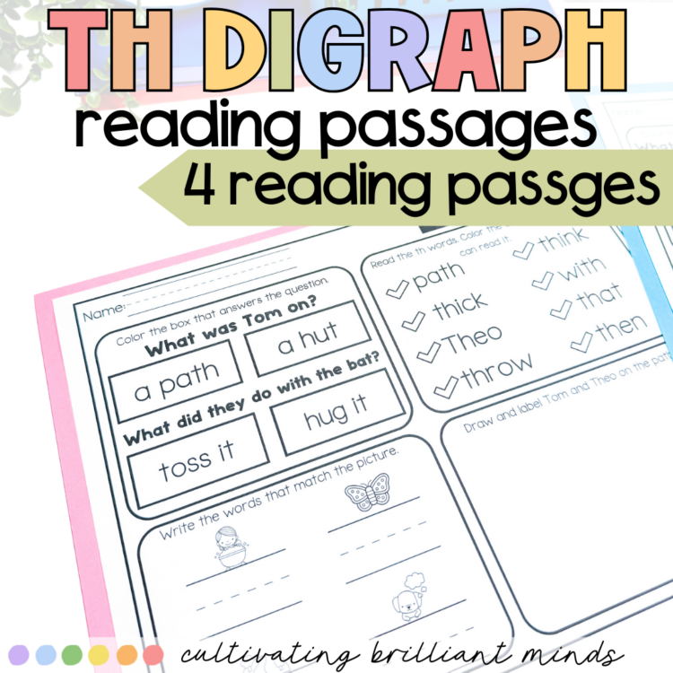 Digraph Comprehension Digraph TH Reading Passages Decodable Passages with Comprehension ...