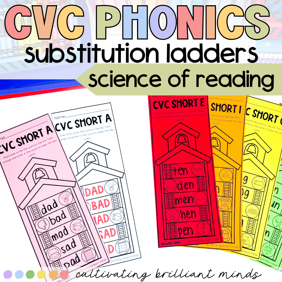 4 - Cultivating Brilliant Minds CVC phonics substitution ladders