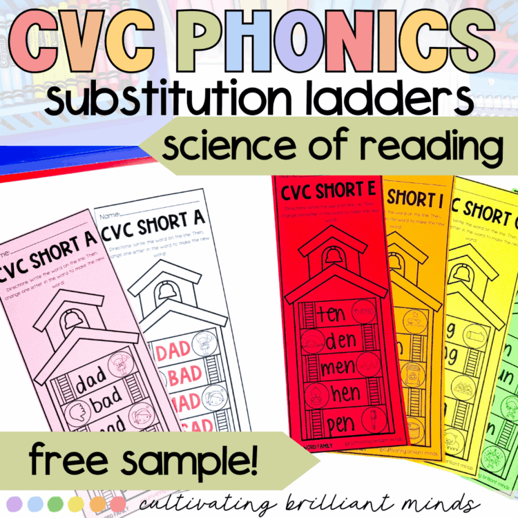 CVC Phonics Ladders | Phoneme Substitution | CVC Words Worksheets ...