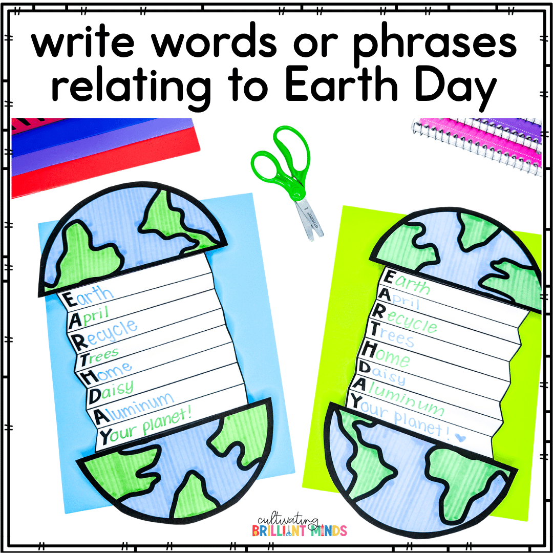 Earth Day Acrostic Poem - Cultivating Brilliant Minds an acrostic poem of "EARTH DAY"