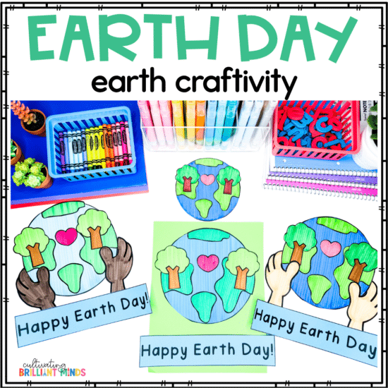an earth craft that says "happy earth day"