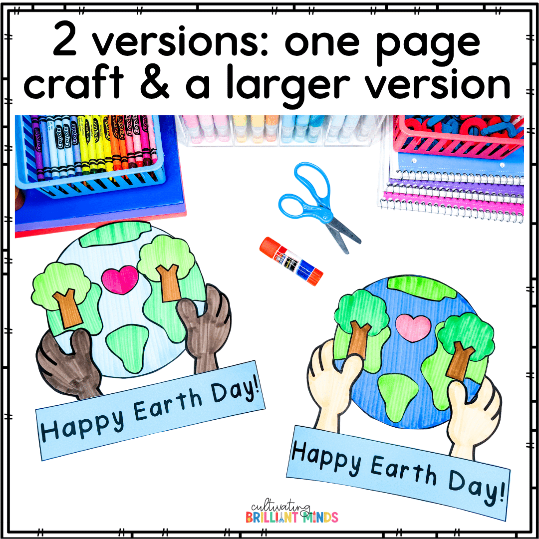 Earth Day Craft - Cultivating Brilliant Minds an earth craft that says "happy earth day"
