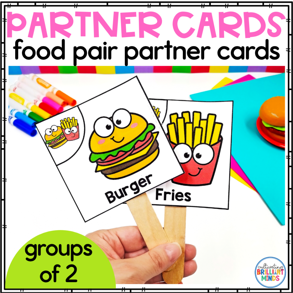 Food Pair Partner Cards - Cultivating Brilliant Minds food pair partner cards for pairing up students