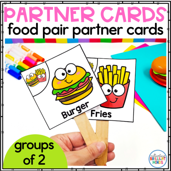 food pair partner cards for pairing up students