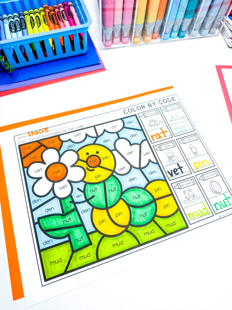 IMG_6200 - Cultivating Brilliant Minds a bug-themed color by code worksheet of a caterpillar