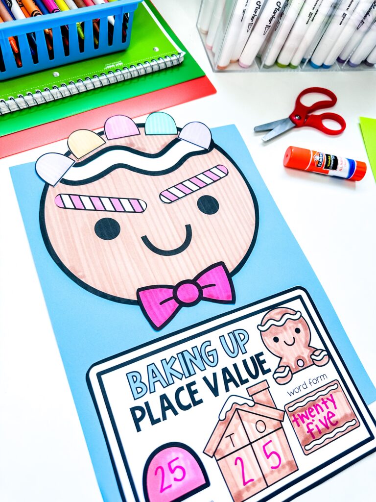 a photo of a gingerbread place value craft