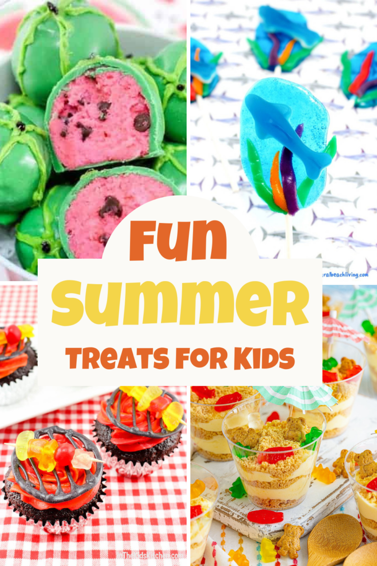 a collage of summer treats for kids
