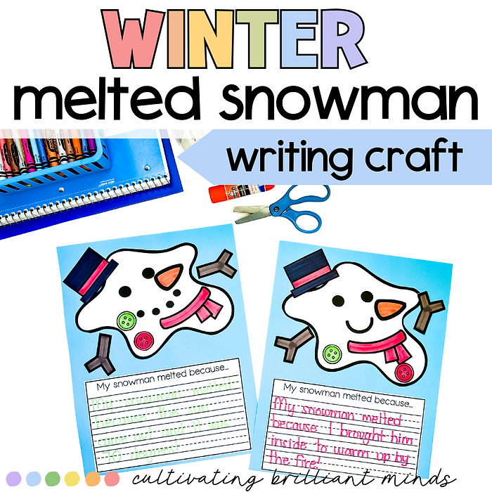 image - Cultivating Brilliant Minds Winter melted snowman writing craft