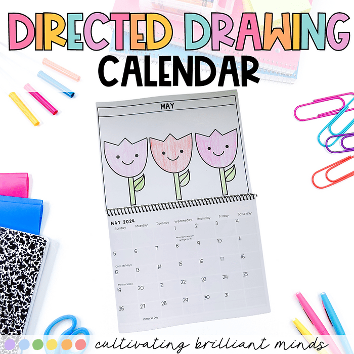 image - Cultivating Brilliant Minds directed drawing calendar showing may