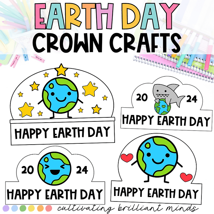 image - Cultivating Brilliant Minds earth day crowns with various earth pictures