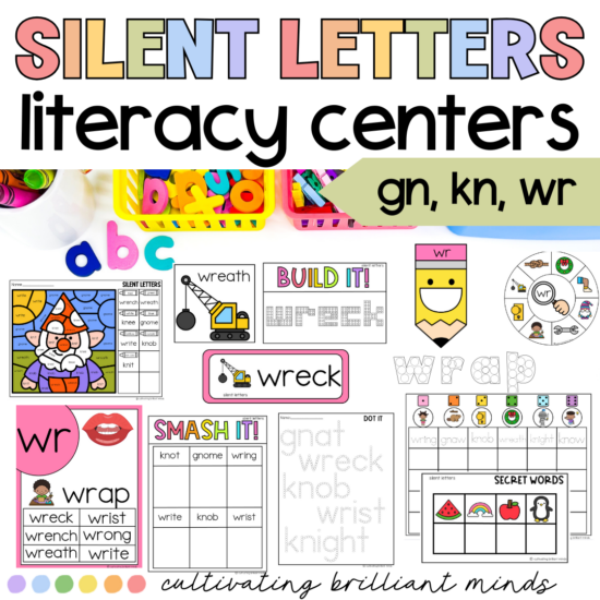Silent letters literacy centers