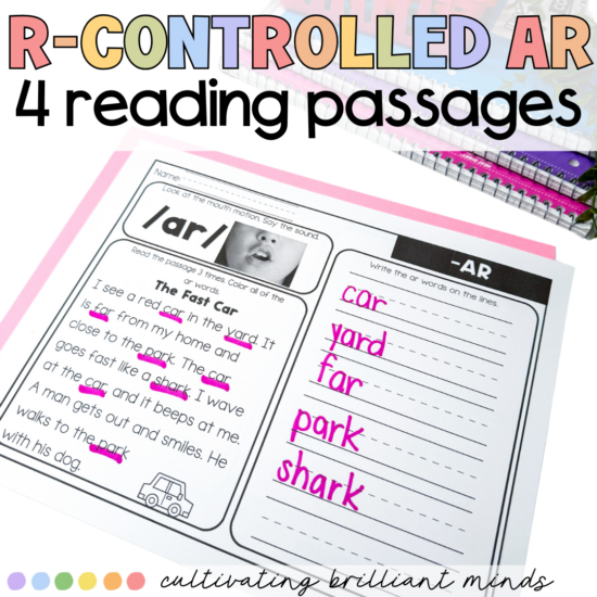 R controlled AR reading passages
