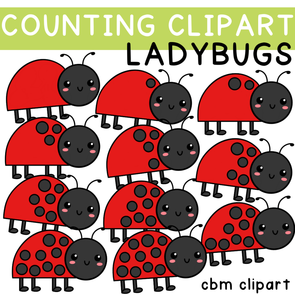 Ladybug counting clipart