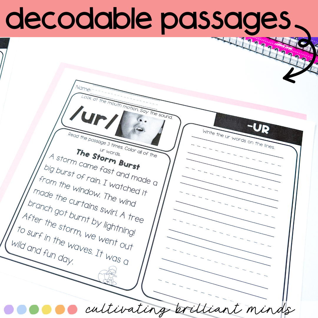 2 - Cultivating Brilliant Minds R controlled UR reading passages