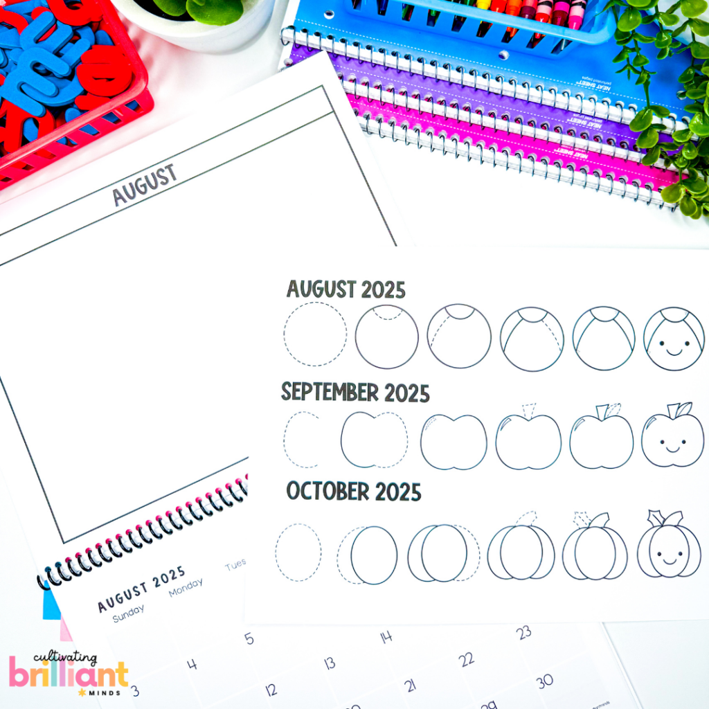 2 - Cultivating Brilliant Minds directed drawing calendar perfect for mothers day fathers day grandparents day back to school end of the school year