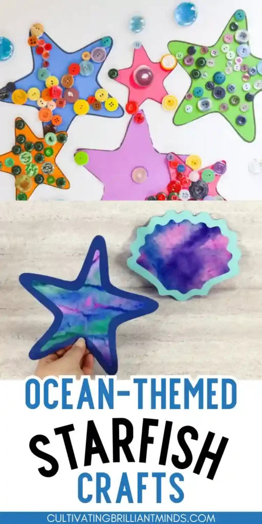 a collage of starfish crafts for kids