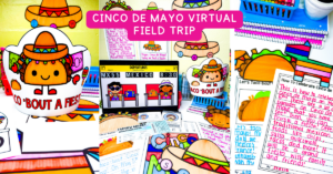 Cinco de Mayo virtual field trip collage of activities