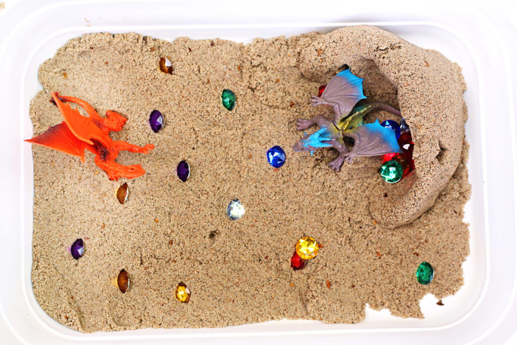 Dragon_s Lair Sensory Bin 1 - Cultivating Brilliant Minds Dragon's Lair Sensory Bin