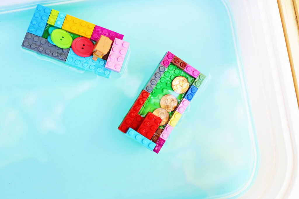 Floating Lego Boats 1 - Cultivating Brilliant Minds lego stem boats in water