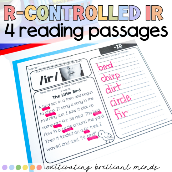 R controlled IR reading passages