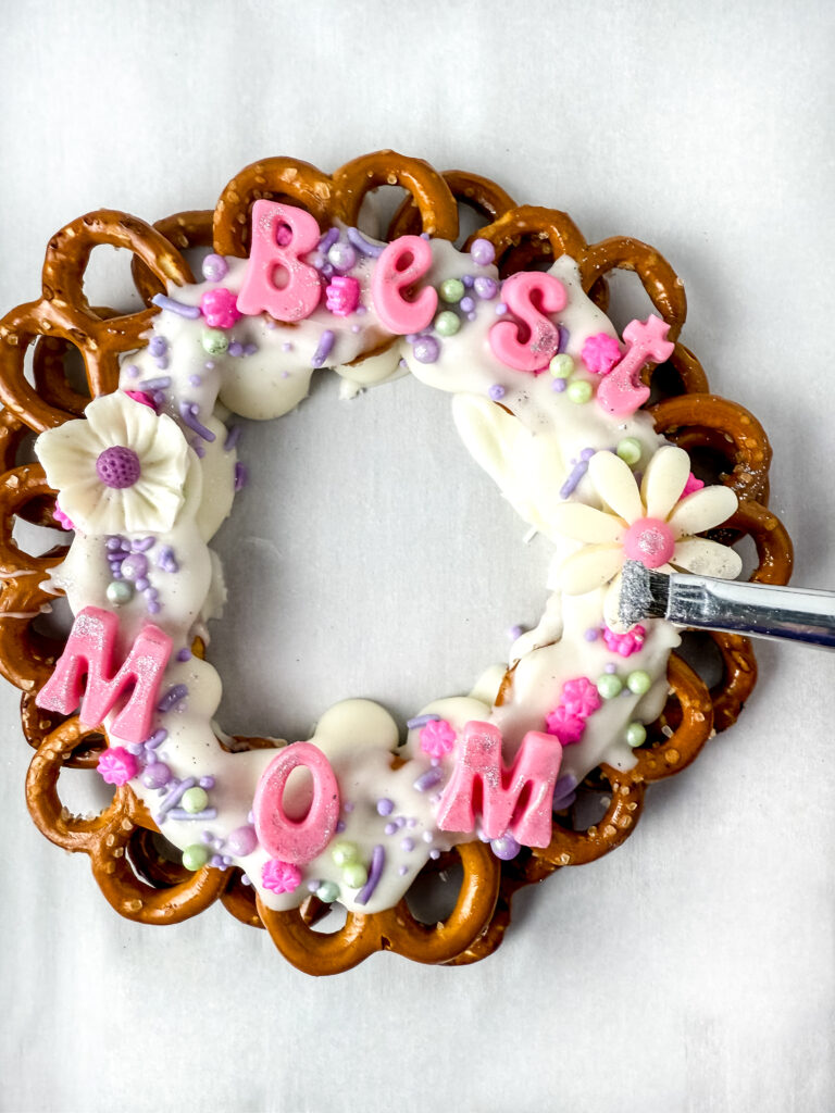 Mother's Day Pretzel Wreath Inprocess17 - Cultivating Brilliant Minds mother's day pretzel wreath