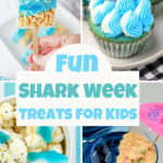 Shark Week Treats - Cultivating Brilliant Minds a collage of shark week treats for kids
