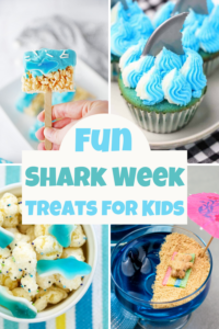 a collage of shark week treats for kids