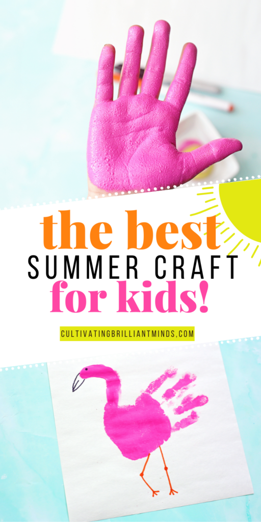 1 - Cultivating Brilliant Minds flamingo handprint craft