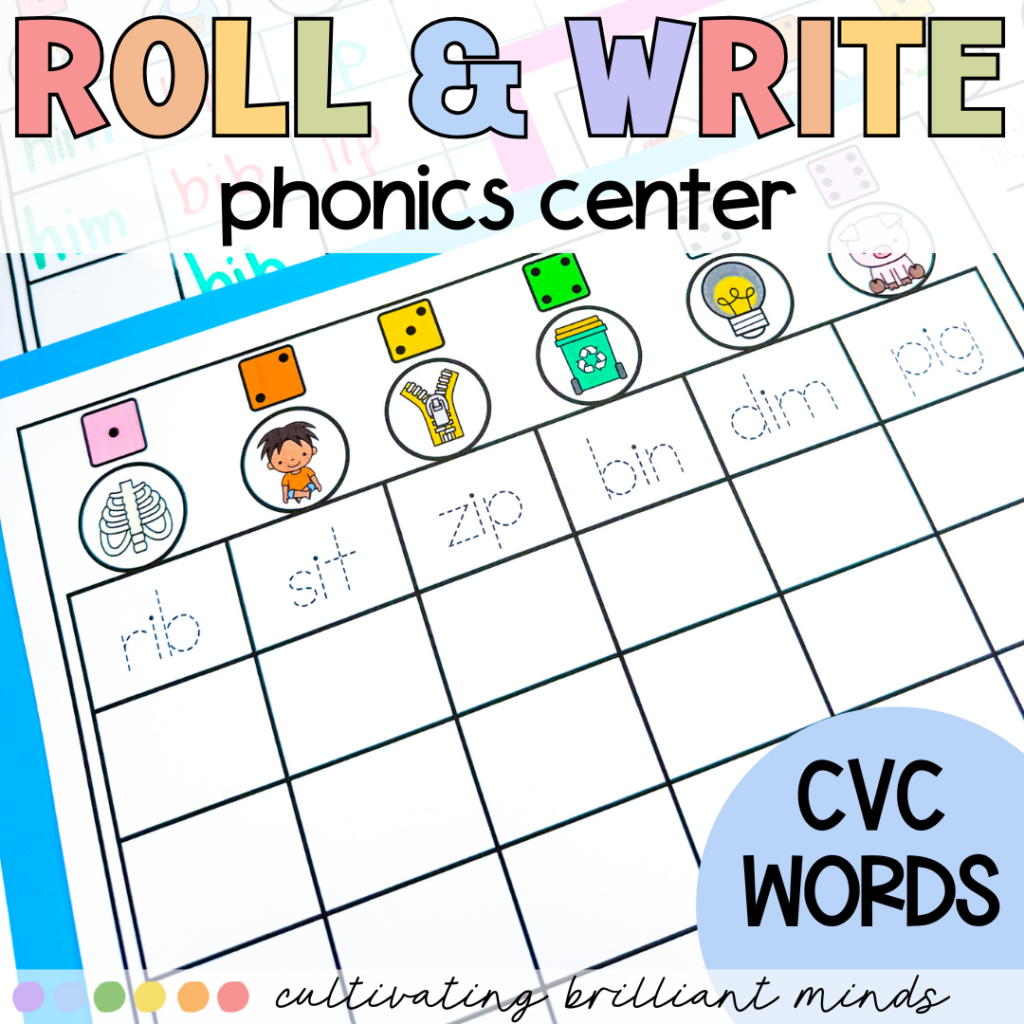 CVC Words Phonics Game | Phonics Activities | Roll & Write | SOR | K/1 ...