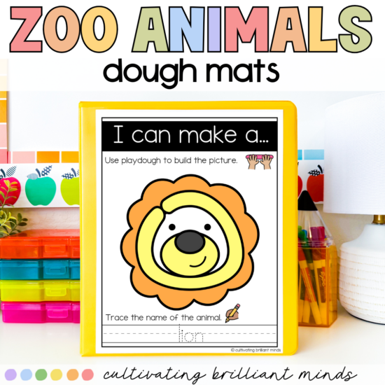 Zoo animals play dough mats