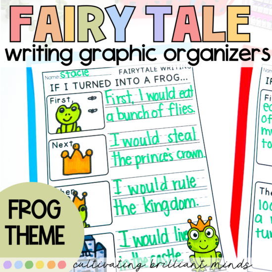 Frog themed fairy tale graphic organizers