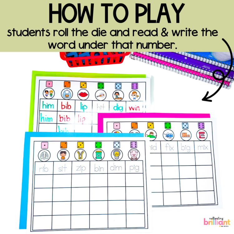 CVC Words Phonics Game | Phonics Activities | Roll & Write | SOR | K/1 ...