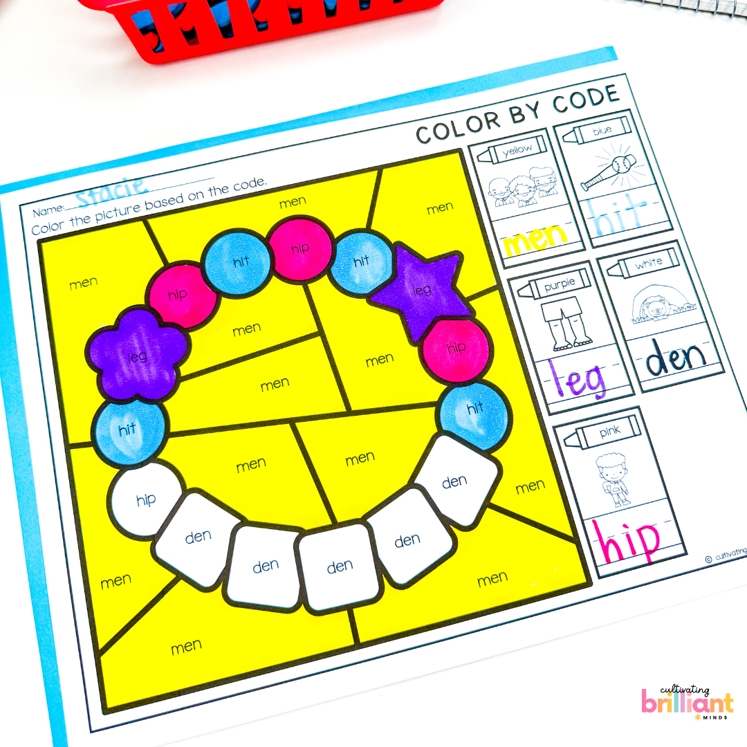 4 - Cultivating Brilliant Minds Graduation color by code activities