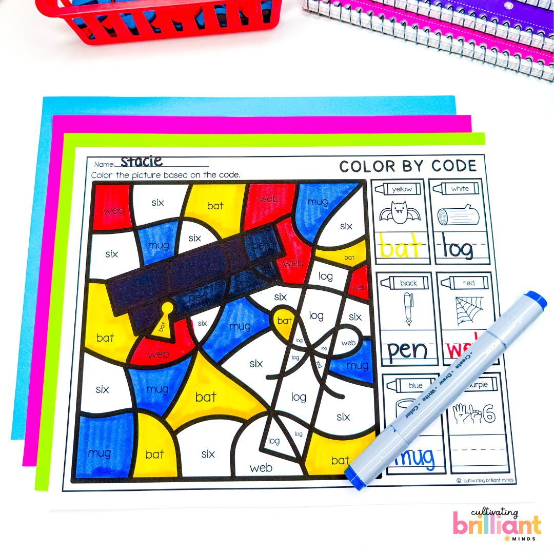 5 - Cultivating Brilliant Minds Graduation color by code activities