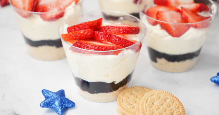 Fourth of July Parfaits: Patriotic Red, White, and Blue Treats in a Cup