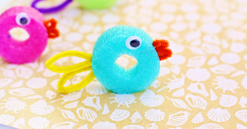 a pool noodle decorated to look like a fish